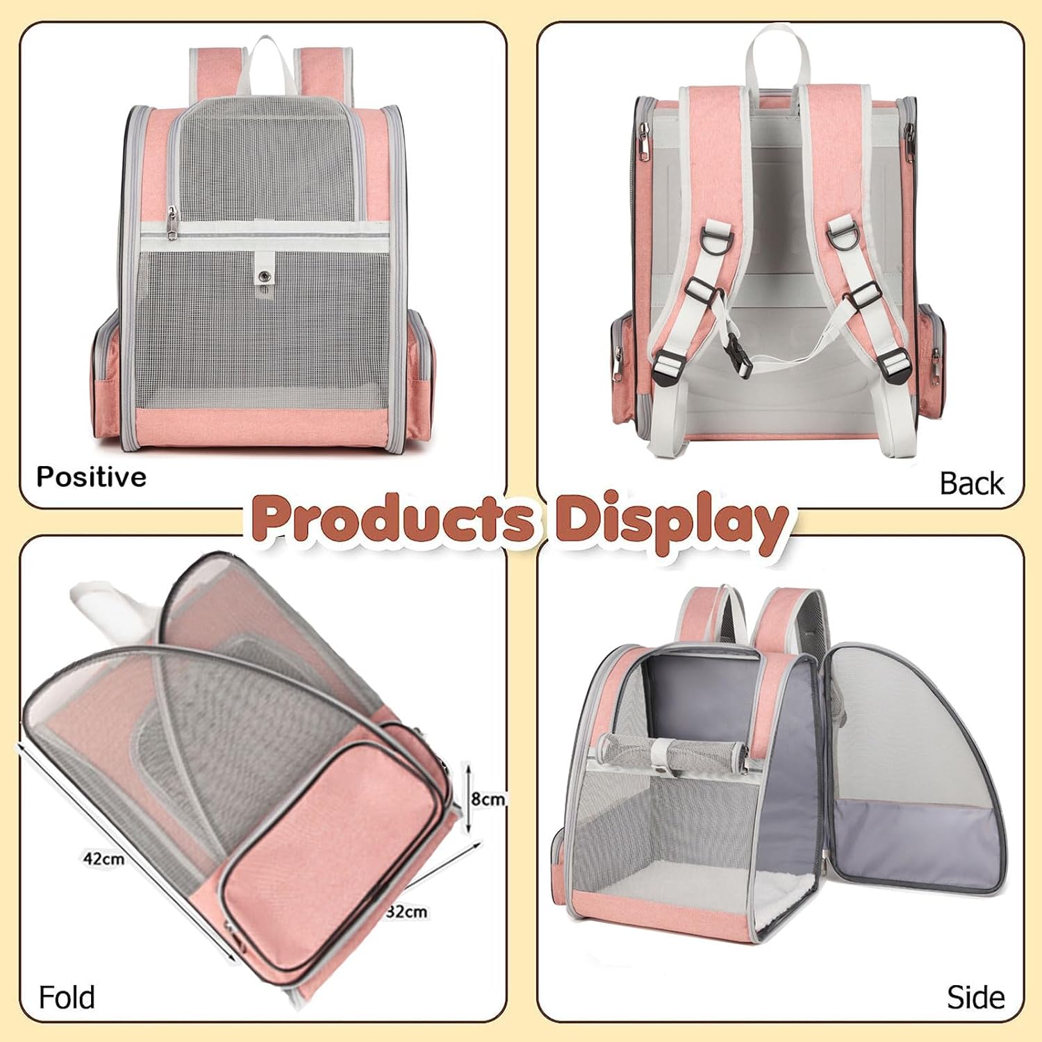 Detalle 1 de Hykiee Hunderucksack Katzenrucksack 31×29×40 cm