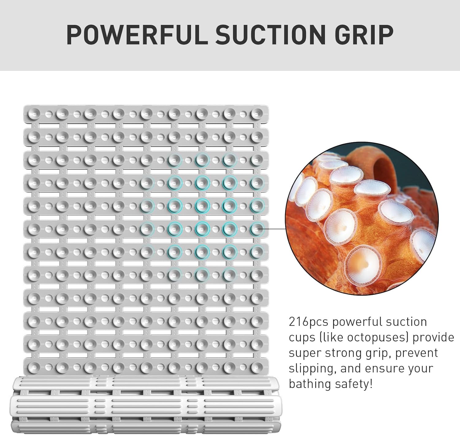 Thumbnail 3 de XIYUNTE Large Shower Mat 90x40cm non slip