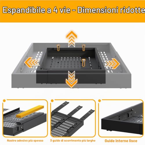 Detalle 2 de Mointal 2 Pezzi Cassetto Telescopico: cassetto estraibile regolabile per cucina e spazi ristretti