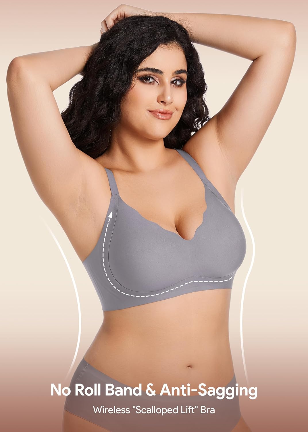 Thumbnail 3 de HBselect Jelly Bras for Women No Underwire 3PCS – Seamless Wireless Push Up with Scalloped Lift