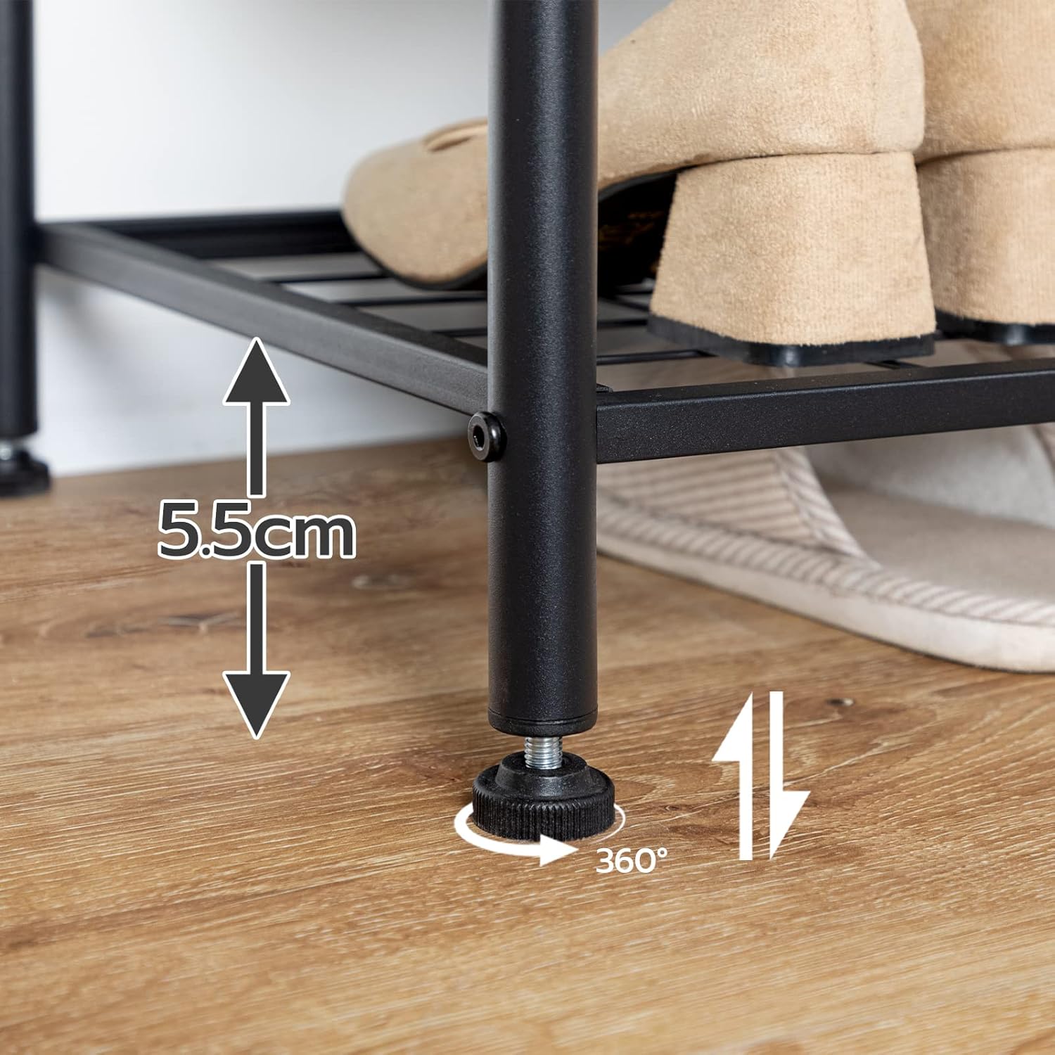 Thumbnail 6 de HOOBRO Grande Attaccapanni con Scarpiera e 12 Ganci – Mobile ingresso in metallo, stile industriale, 180 x 100 x 35,5 cm