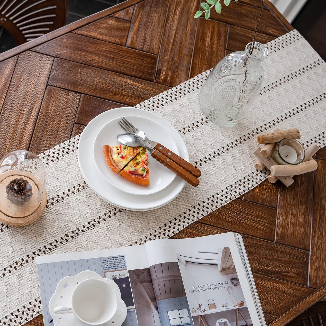 Detalle 2 de Alynsehom Macrame Table Runner 12x71in