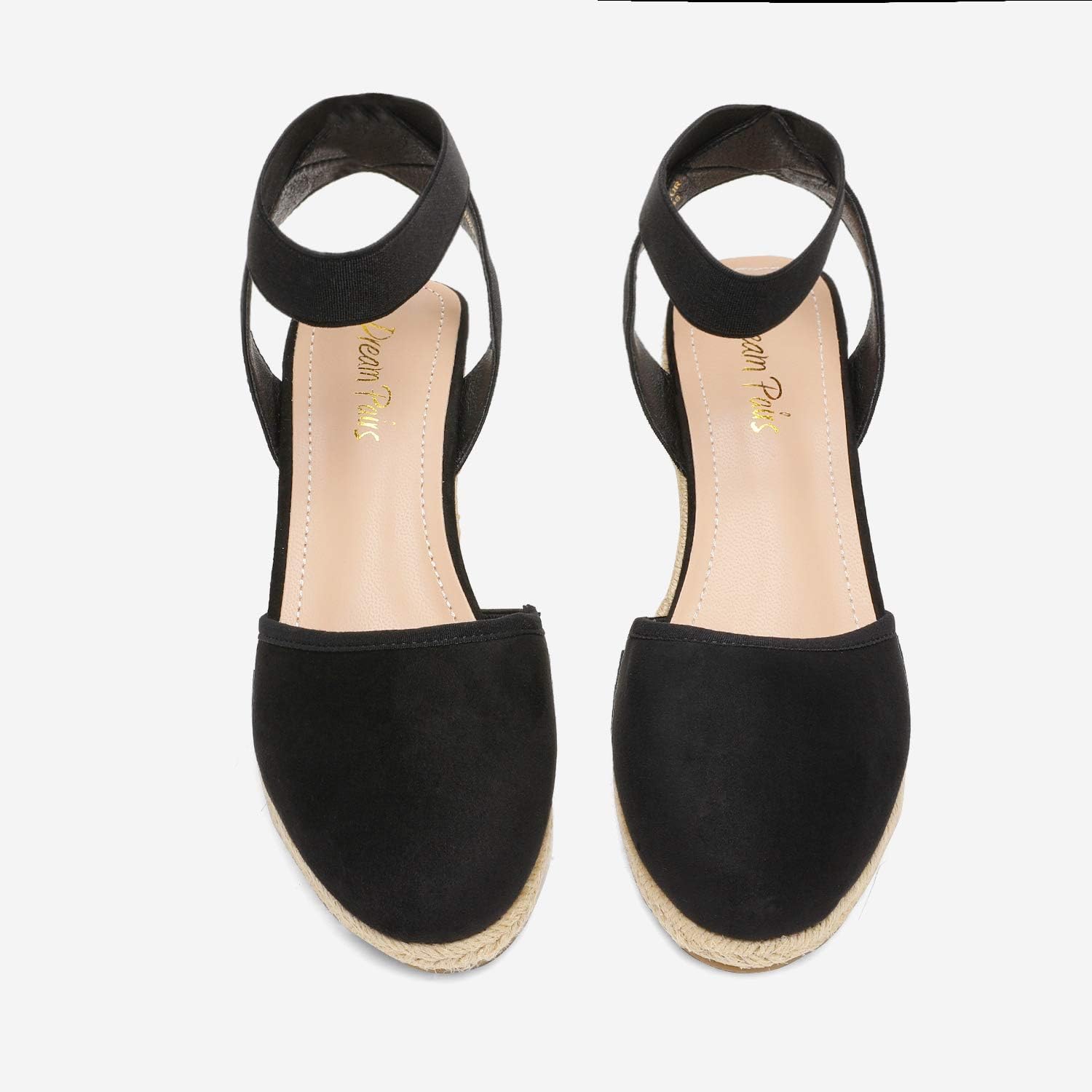 Detalle 2 de DREAM PAIRS Women's Elastic Ankle Strap Espadrilles Wedge Sandals