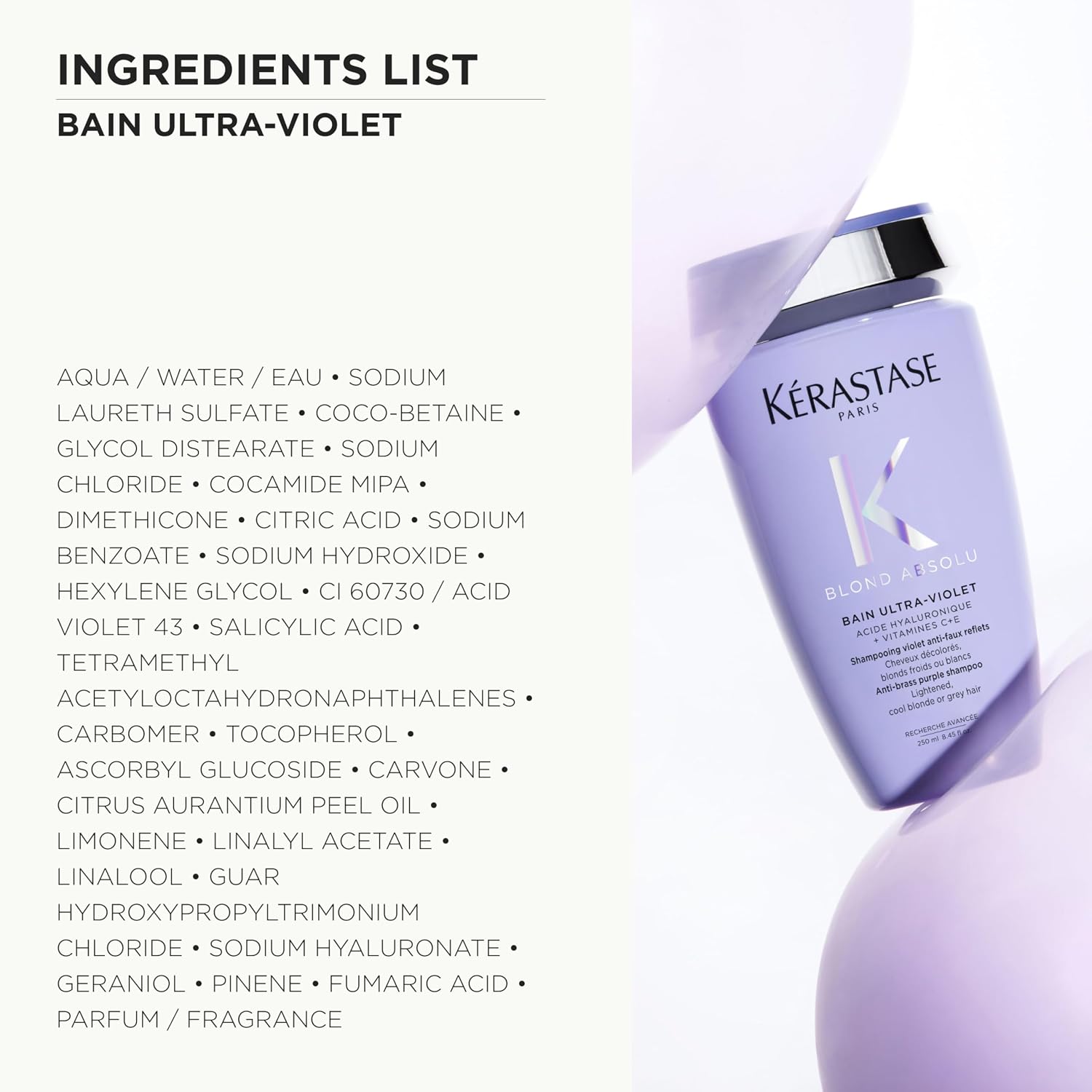 Detalle de Kérastase Blond Absolu Anti-Brass Purple Shampoo (Bain Ultra Violet) – 250 ml