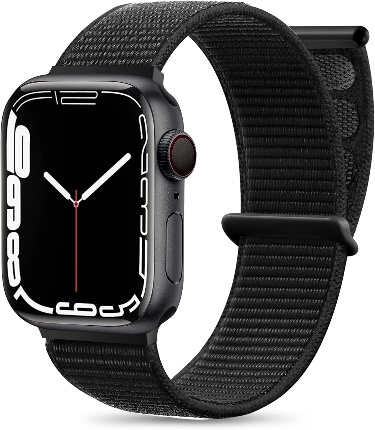 Detalle de Maledan Cinturino Nylon Compatibile Apple Watch 38/40/41mm e 42/44/45/49mm – Nero