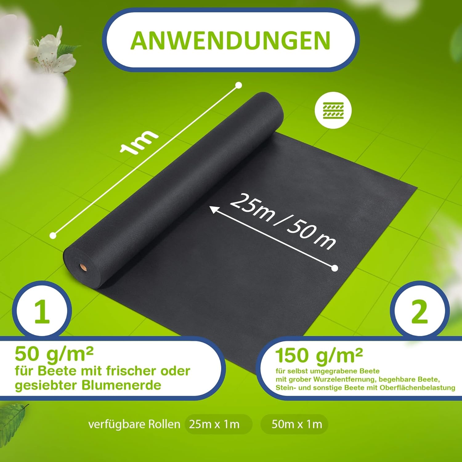 Thumbnail 4 de LILENO HOME teli anti-erbacce 50 m² in polipropilene e geotessile (50 g/m²)