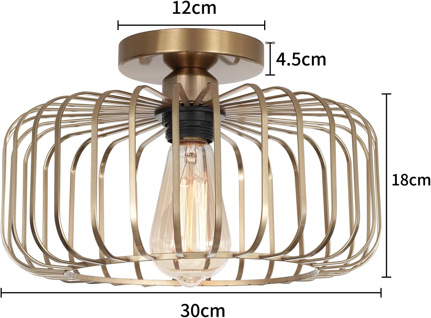 Thumbnail 2 de FRIDEKO HOME Deckenlampe Schwarz (E27) – runder Metall-Lampenschirm im Industrial-Look