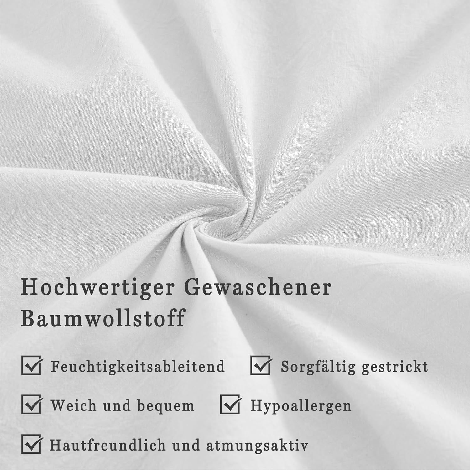 Thumbnail 3 de ATsense 2er Set Kissenbezug 80x80 cm – 100% gewaschene Baumwolle, OEKO-TEX zertifiziert