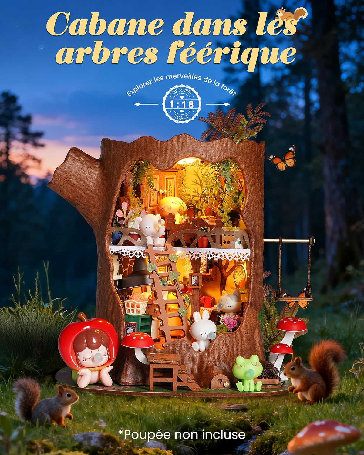 Detalle 2 de Rolife Maison Cabane dans les Arbres Conte de fées