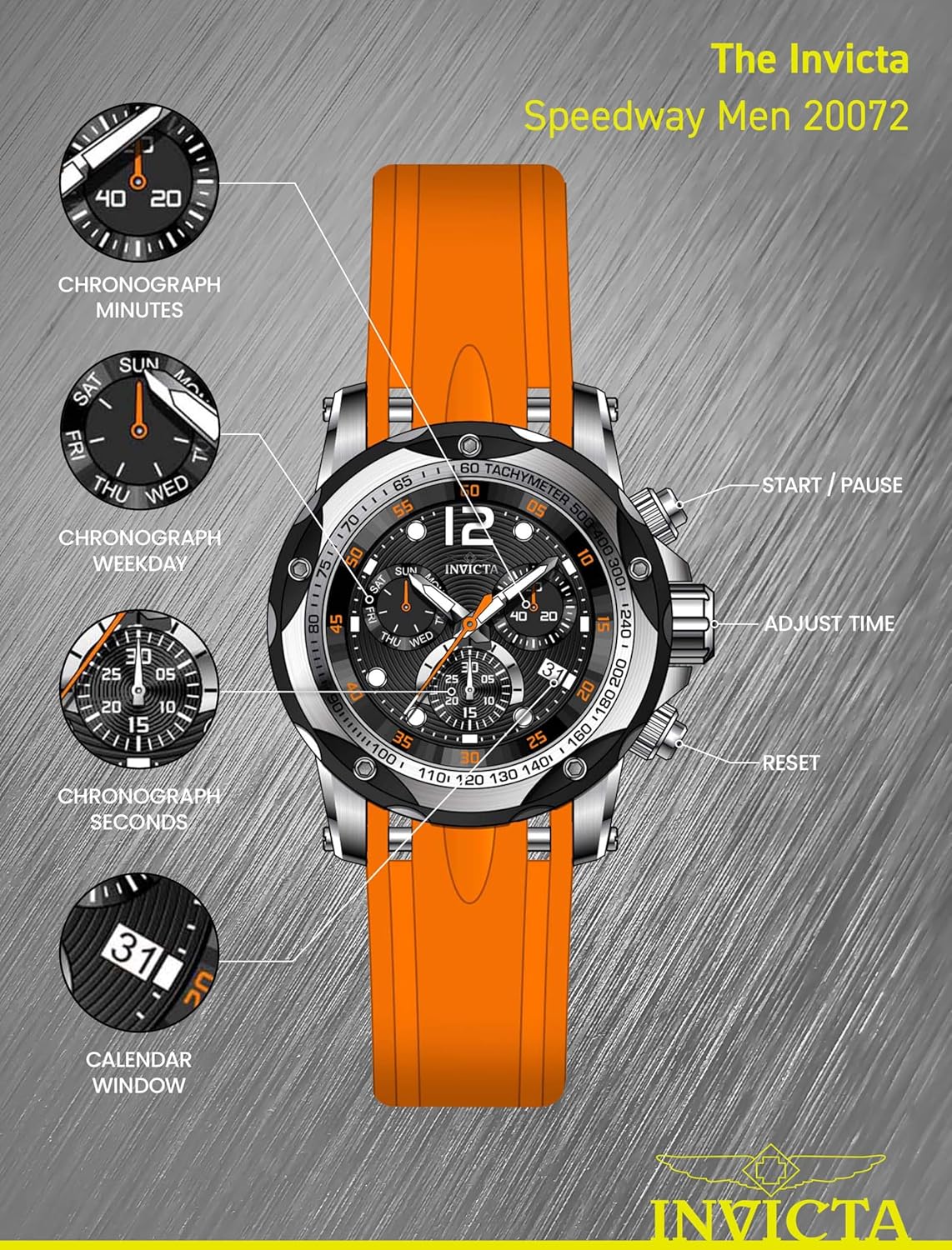 Thumbnail 3 de Invicta Speedway 51mm Quartz acier