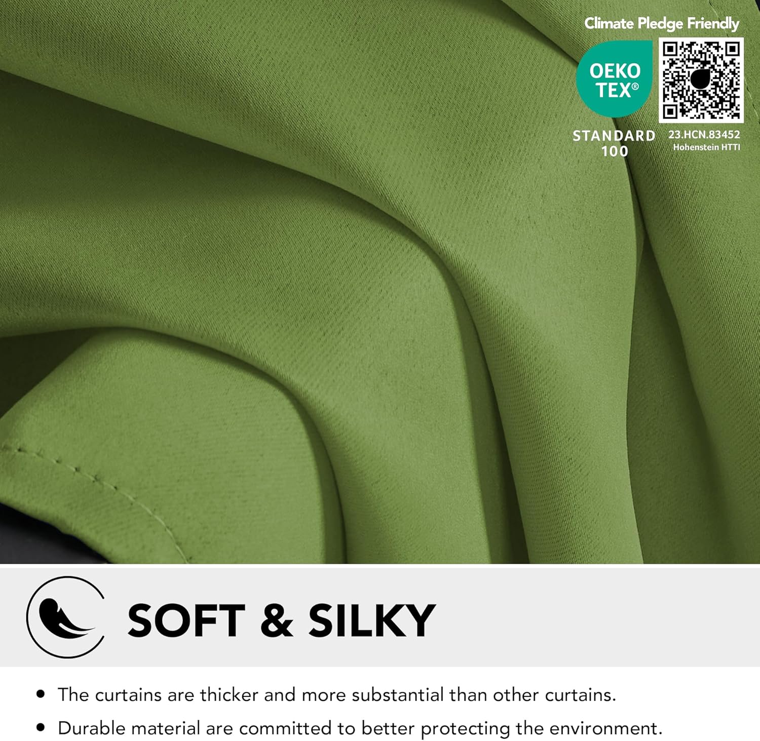 Thumbnail 6 de Deconovo Tende oscuranti termiche in poliestere (2 pezzi) 140x270 cm verde