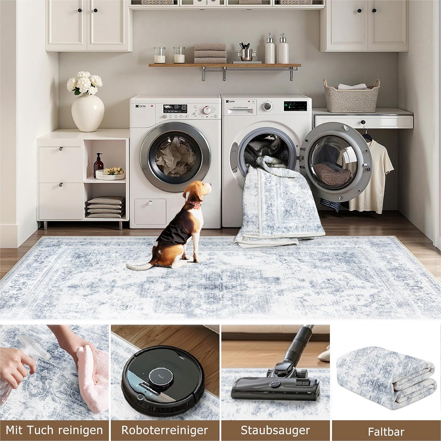 Thumbnail 3 de HUGEAR Vintage Waschbarer Teppich 240x300 cm