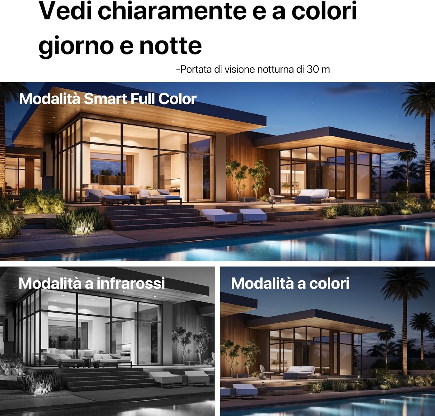 Thumbnail 2 de Tenda CH3 Tenda Telecamera Wi‑Fi esterna 2K con visione notturna a colori, 360° PTZ e audio bidirezionale