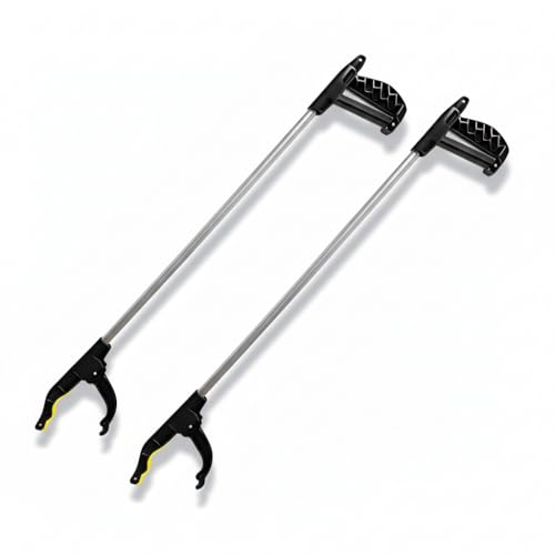 Detalle de ANGEL 2er-Set Greifzange 76 cm – Aluminium Greifhilfe mit Magnetspitze, rutschfestem Griff & faltbarem Design