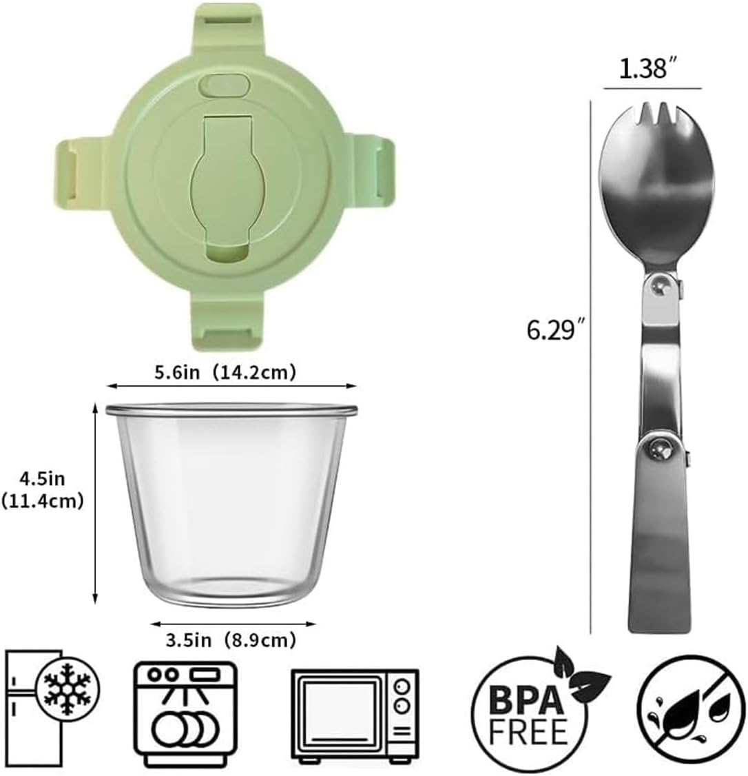 Thumbnail 1 de S.ROKE TTAN 720 ml Rund-Glasbehälter-Set mit Deckeln und Löffeln (12-teilig)