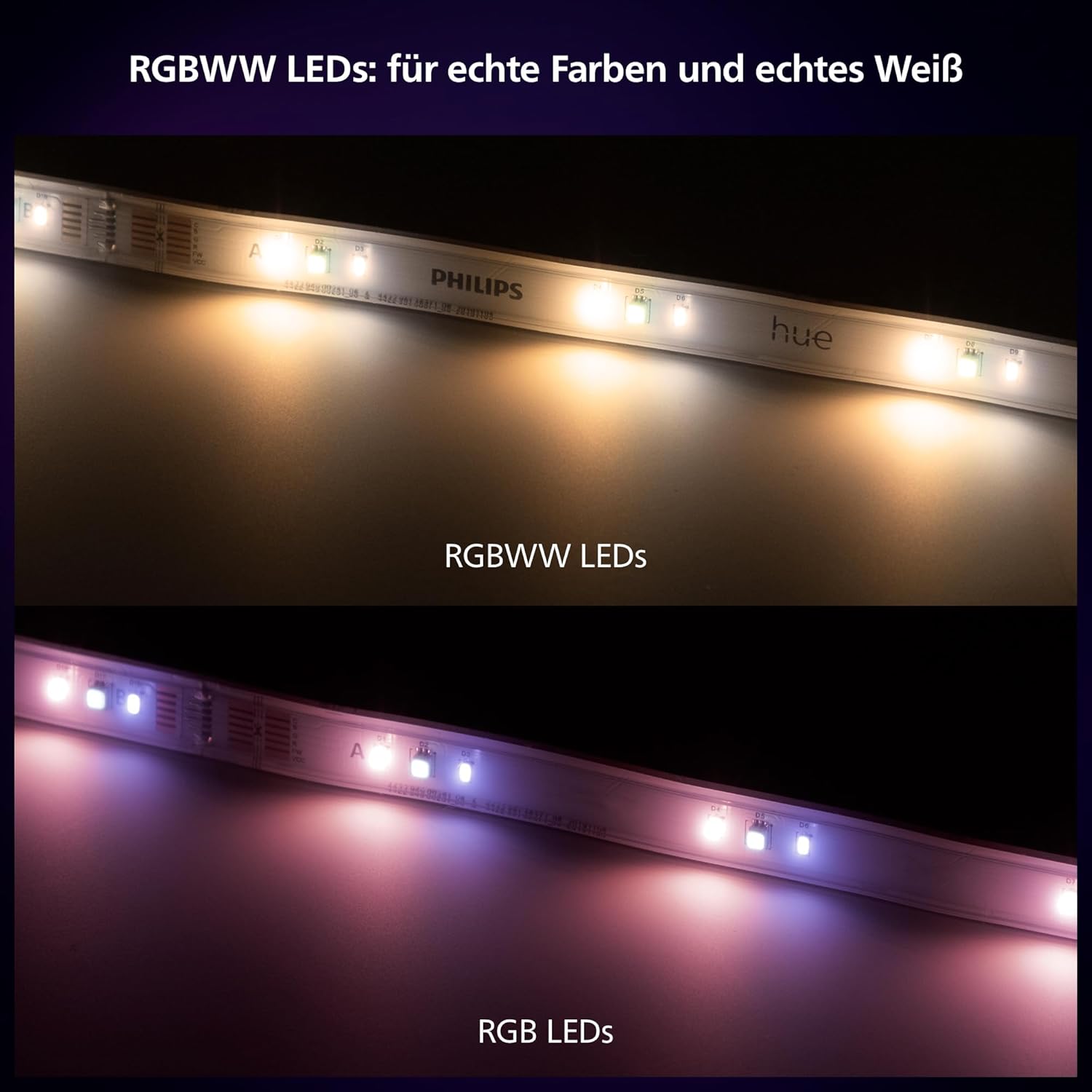 Thumbnail 3 de Philips Hue Indoor 3m Lightstrip Solo: Indirekte Beleuchtung per App, kompatibel mit gängigen Assistenten