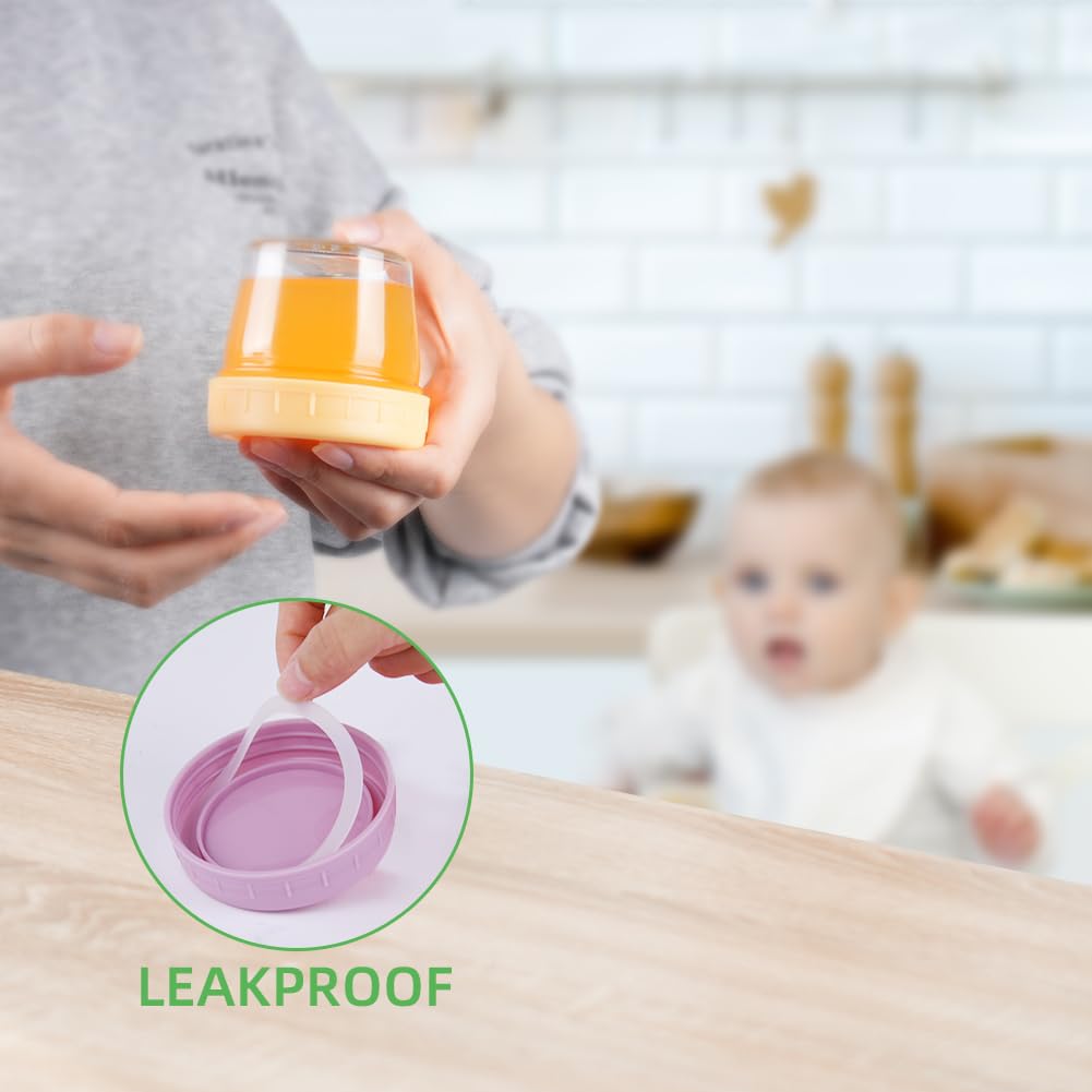Thumbnail 2 de Aolso Babynahrungs-Aufbewahrungsbehälter (6er-Set) – 100 ml Glasportionen mit luftdichten Deckeln zum Einfrieren
