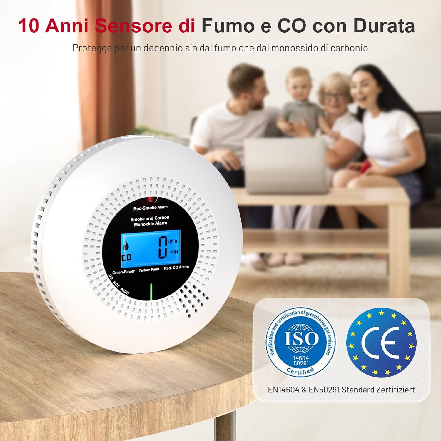 Thumbnail 6 de PHYSEN WiFi Rilevatore di Fumo e Monossido 10 anni