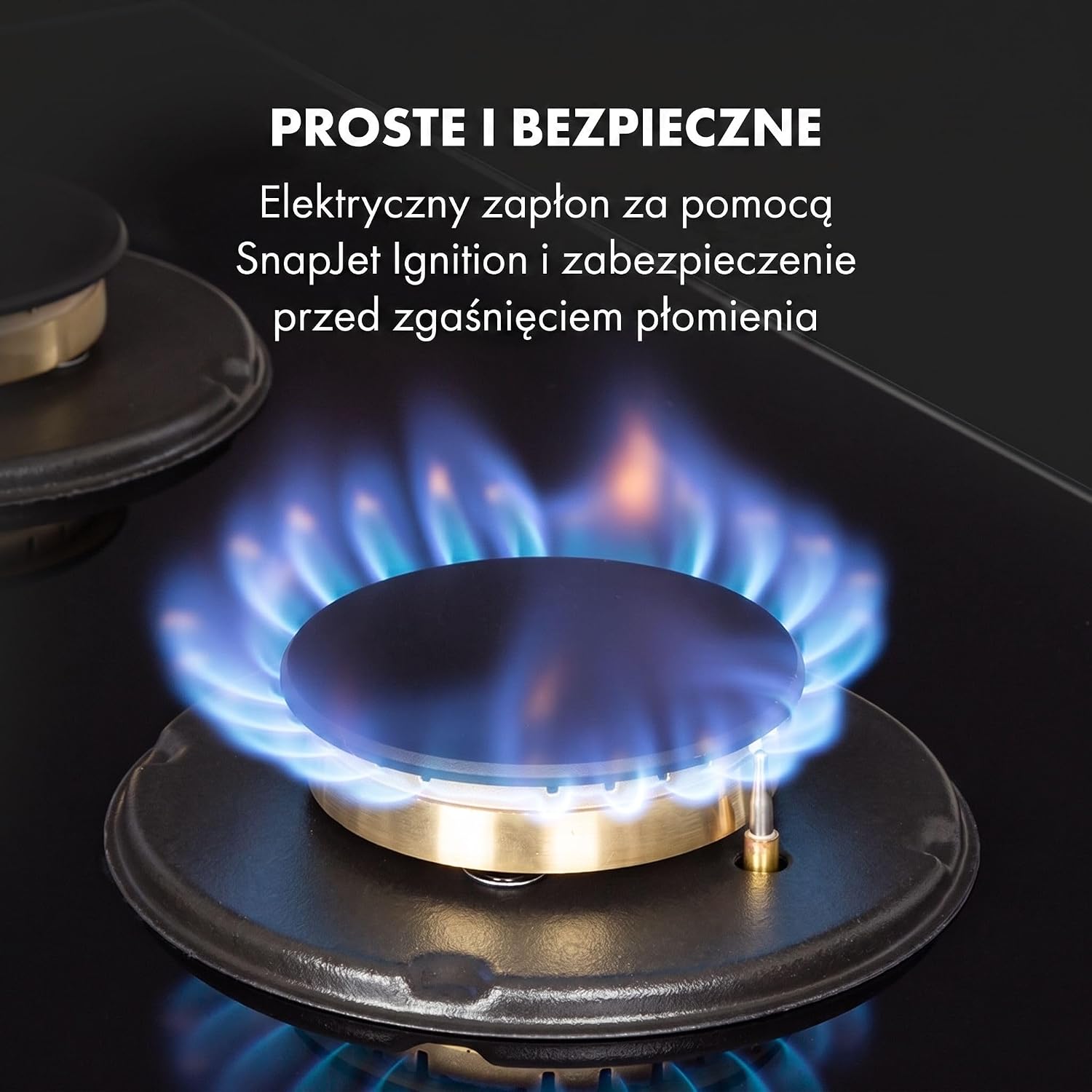 Detalle 2 de Klarstein Goldflame – płyta gazowa do zabudowy, 4 palniki, wok, 8000 W