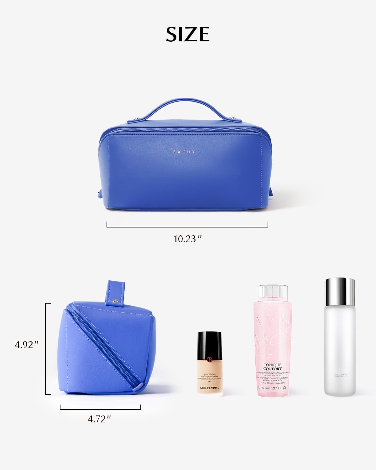 Thumbnail 5 de EACHY Travel Makeup Bag: Large Capacity, Waterproof PU Leather Organizer