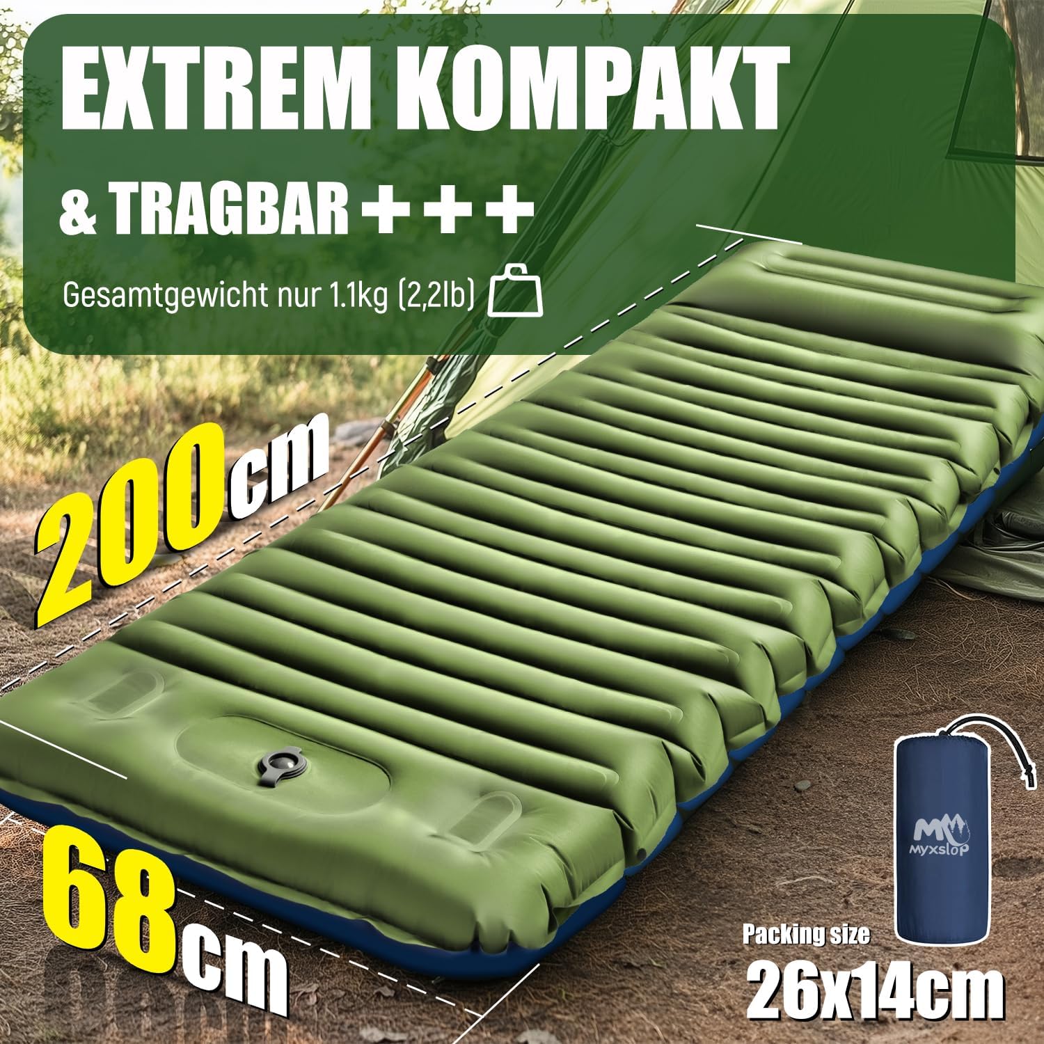 Thumbnail 2 de Myxslop Camping Isomatte 200x68x12 cm