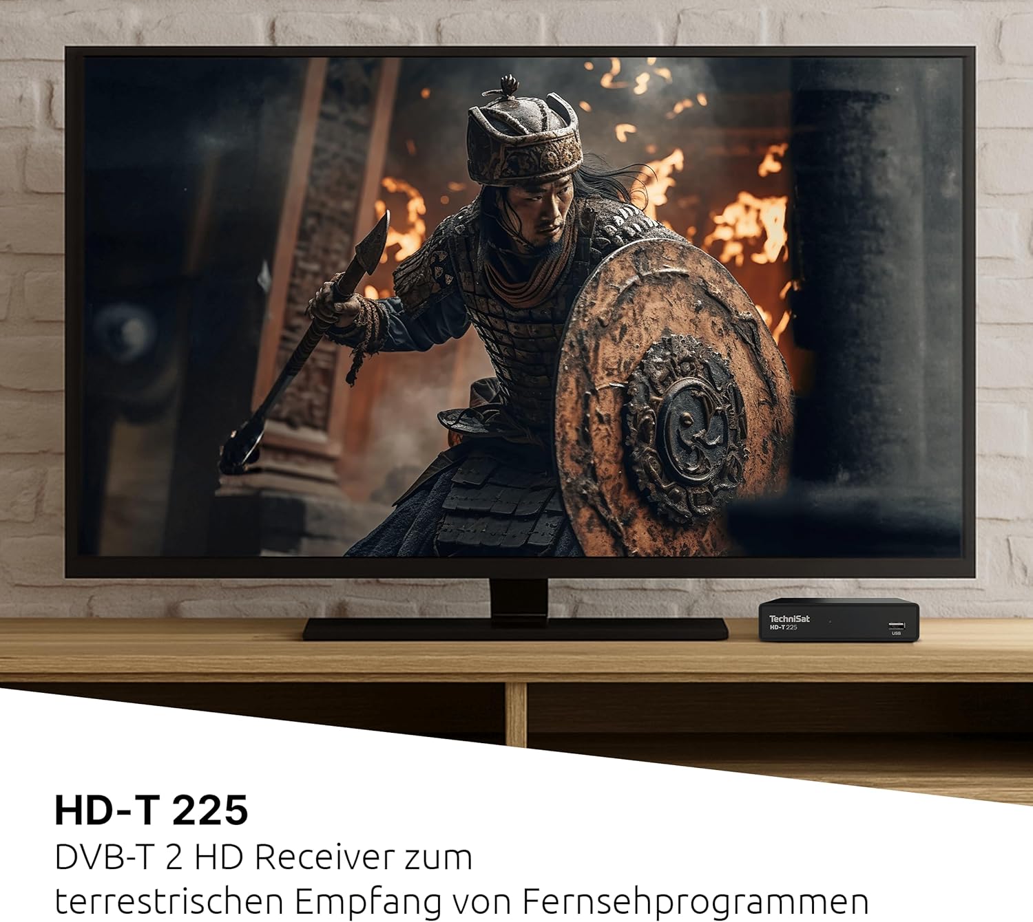 Detalle de TechniSat HD-T 225 – kompakter DVB-T2 HD Receiver mit HEVC H.265, HDMI/SCART, USB-Mediaplayer und 12 V
