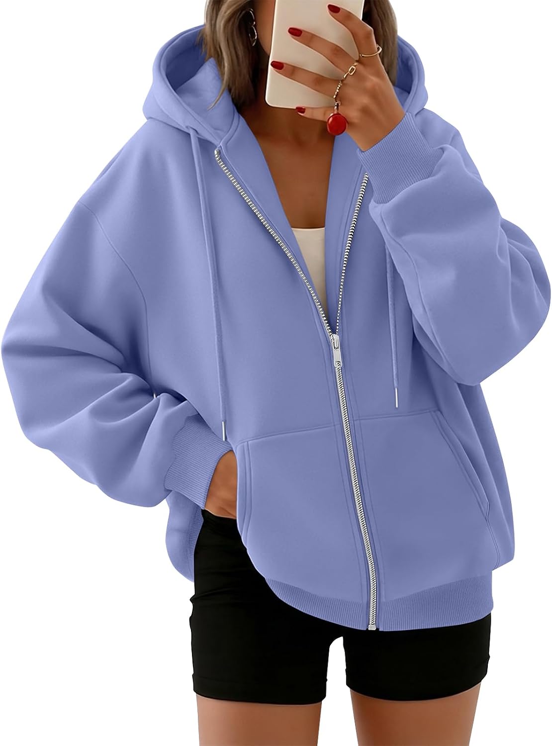 Detalle de Trendy Queen Women's Zip Up Hoodie 2026 Oversized Sweatshirt