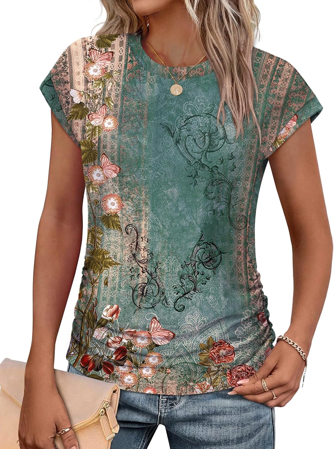 Thumbnail 5 de SAMPEEL Ruched Cap Sleeve Tee 2025