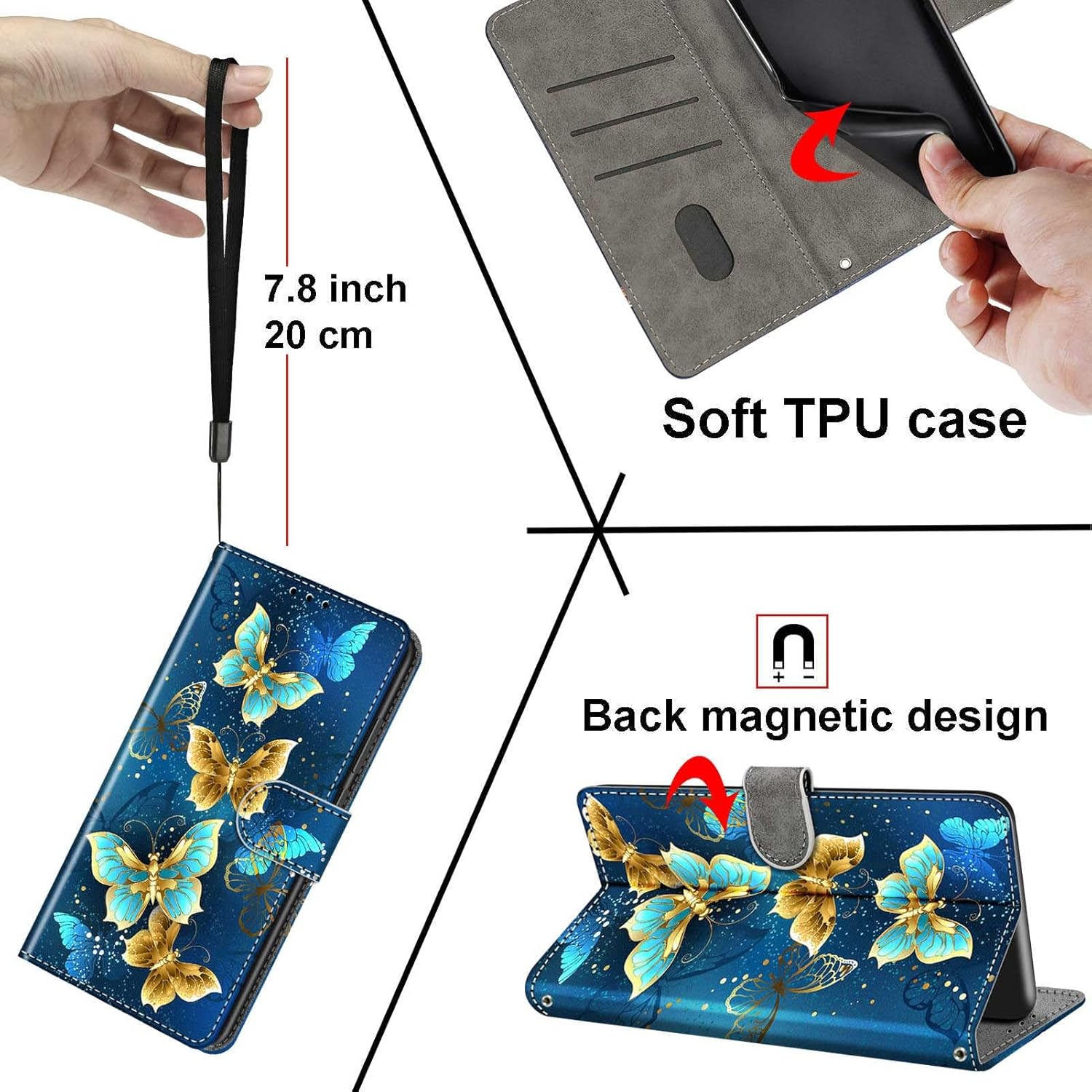 Thumbnail 3 de Haninsuze Handyhülle für Samsung Galaxy S24 Plus – PU-Leder Flip Case mit Kartenfach, Ständer und Kameraschutz