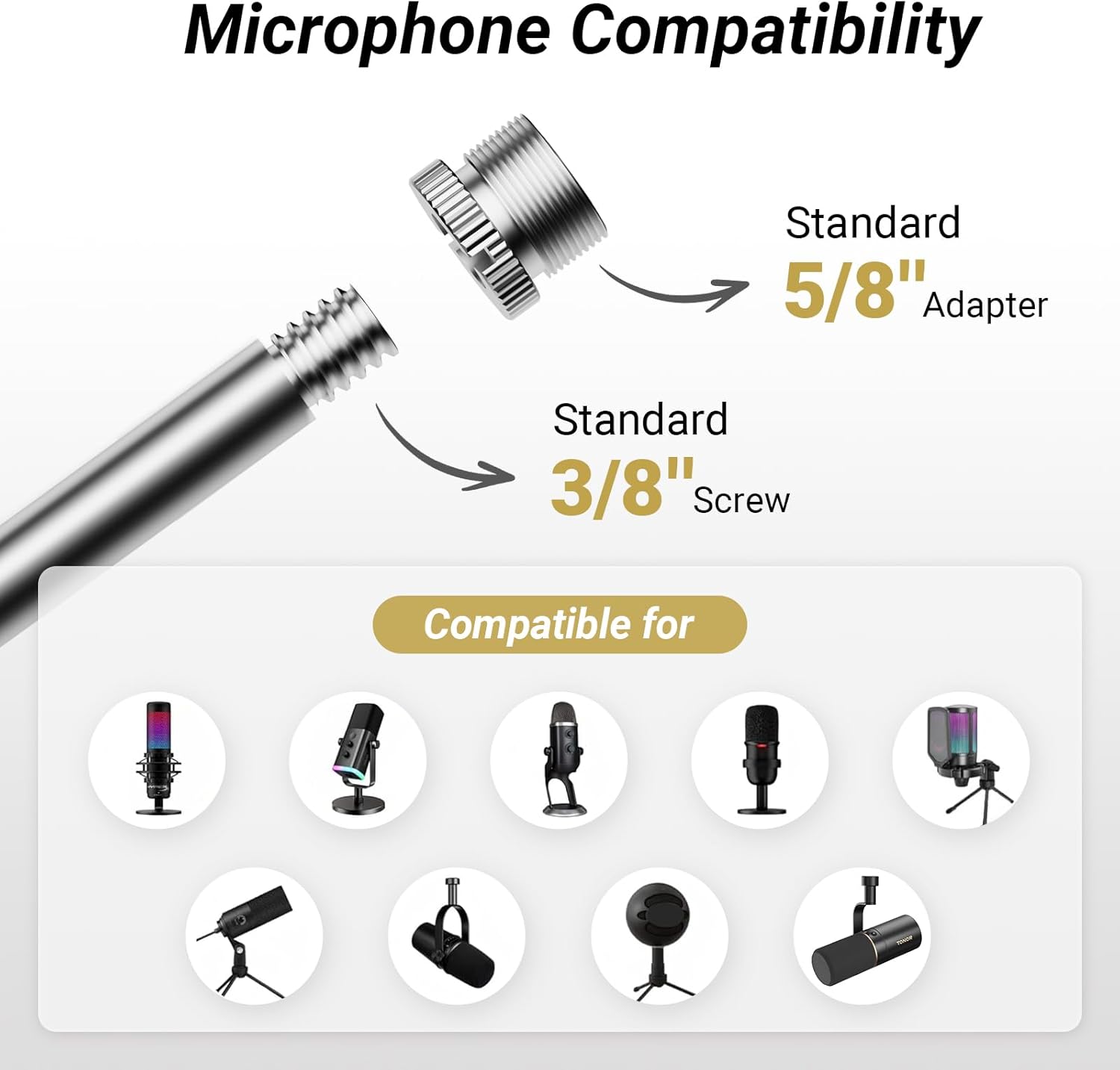 Thumbnail 4 de TONOR T20LP Mikrofonarm Low Profil für Monitorunterseite, bis 1,5 kg Traglast, 38 cm + 35 cm, schwarz