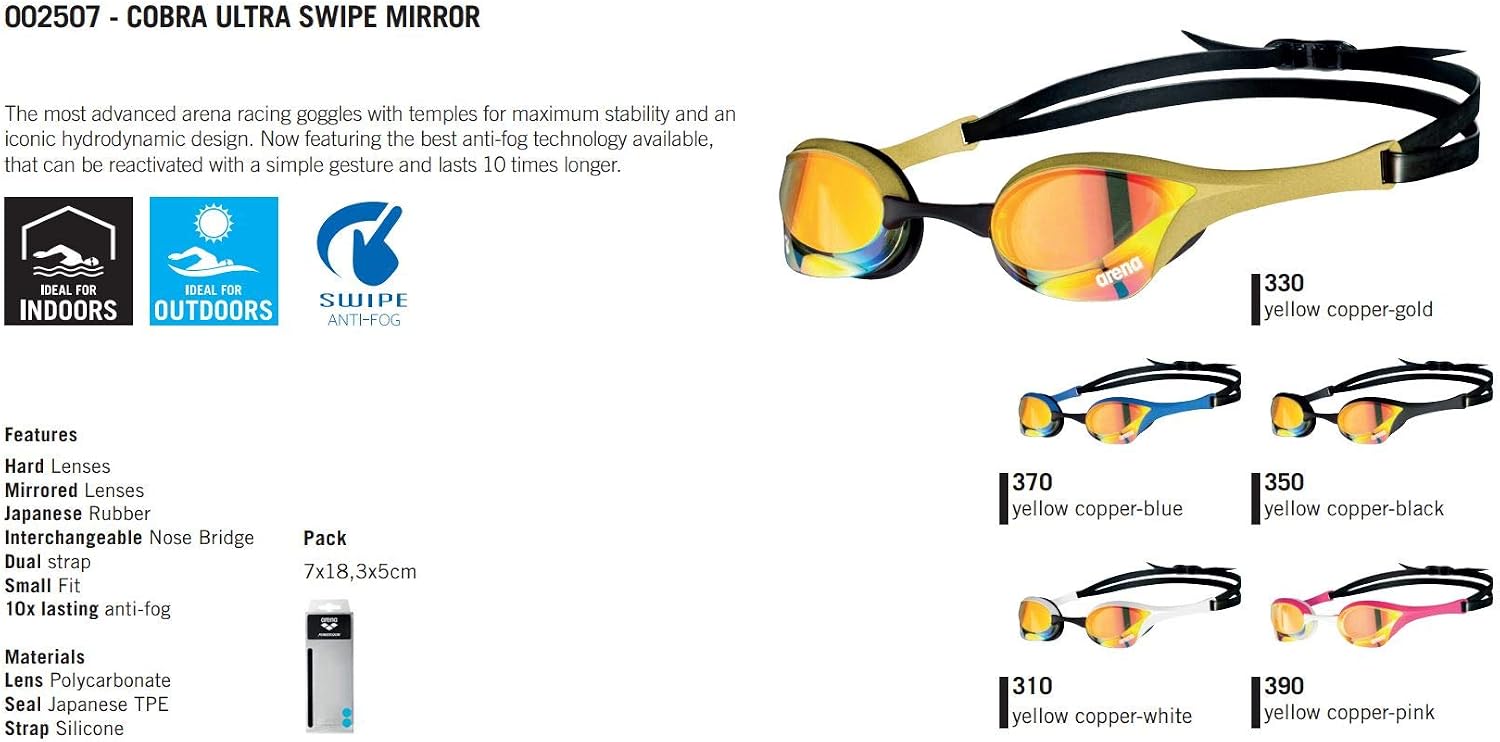 Thumbnail 6 de ARENA Cobra Ultra Swipe Mirror – Wettkampf-Schwimmbrille für Erwachsene