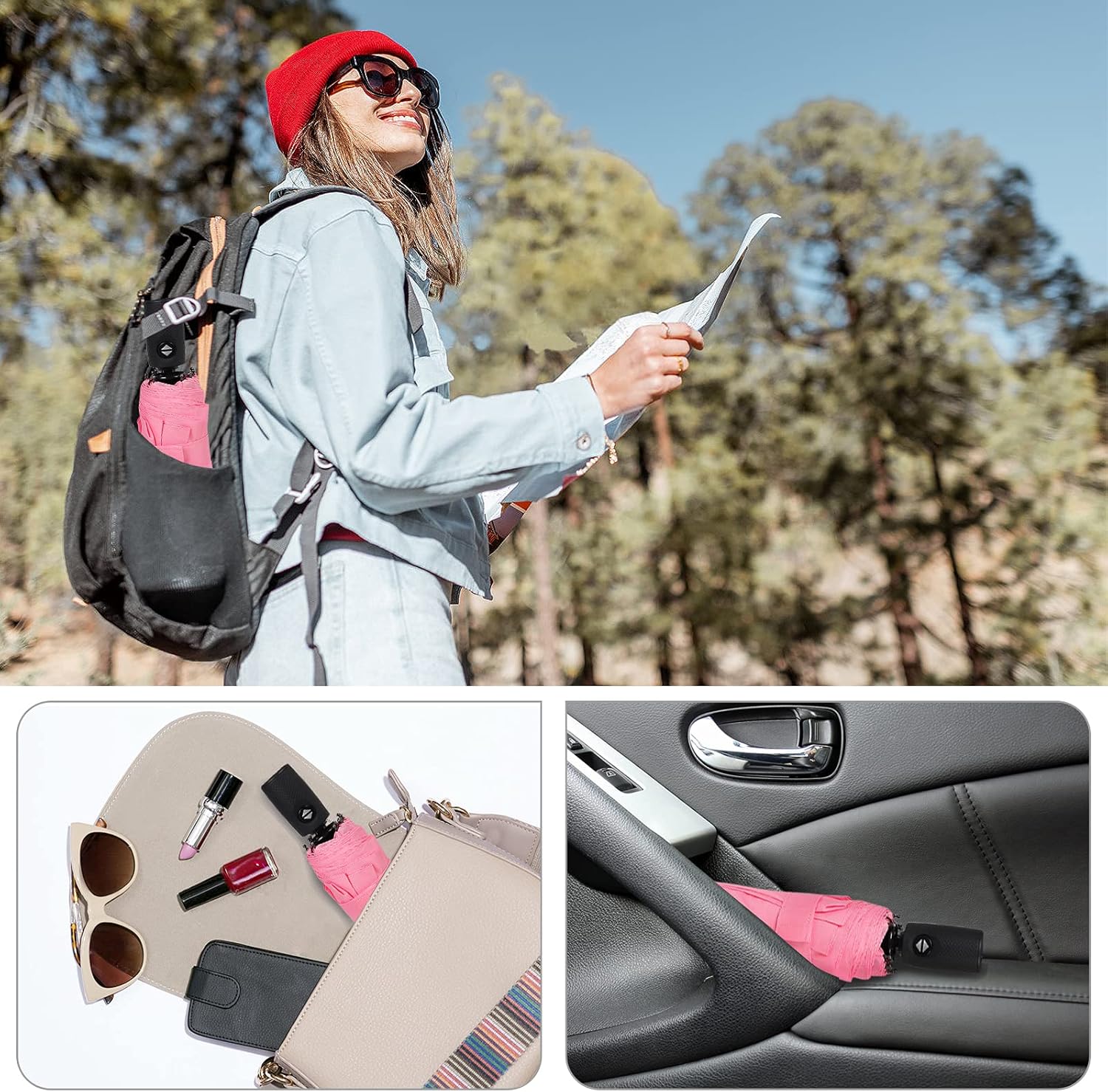 Thumbnail 4 de ZOMAKE Parapluie Pliant Résistant au Vent – Mini Noir, 32 cm, 10 Côtes et Ouverture Automatique