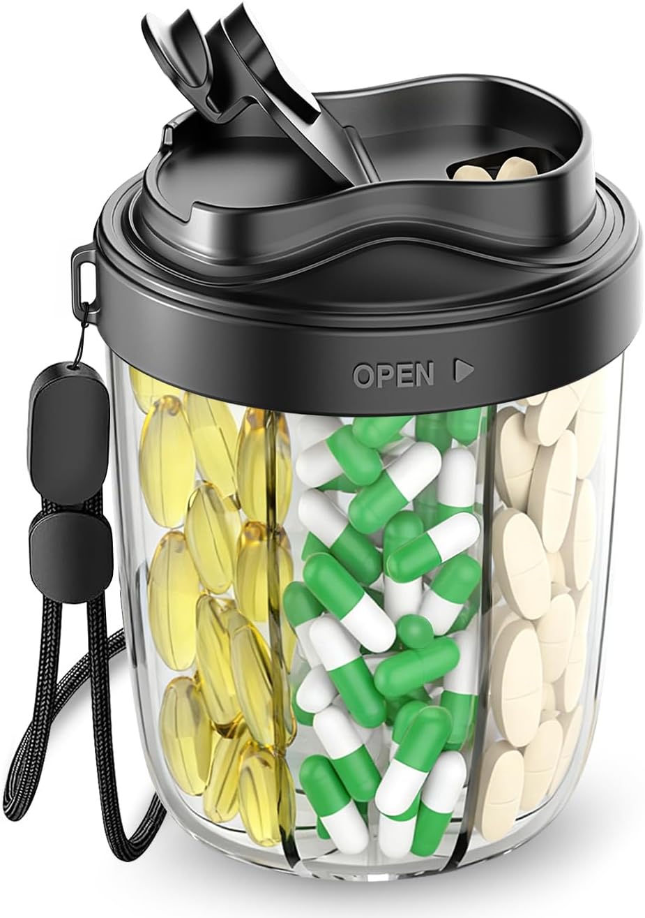 Detalle de Pill Organizer 7‑compartment pill dispenser for travel 💊