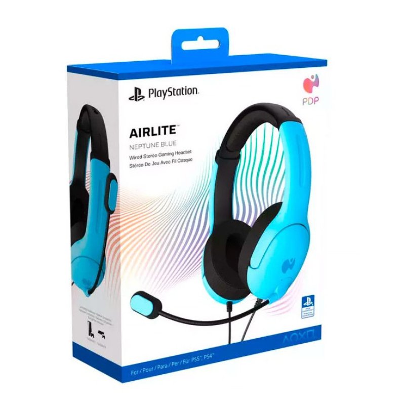 Detalle de PDP Airlite Wired Neptune Blue: Auriculares Gaming con cable para PlayStation