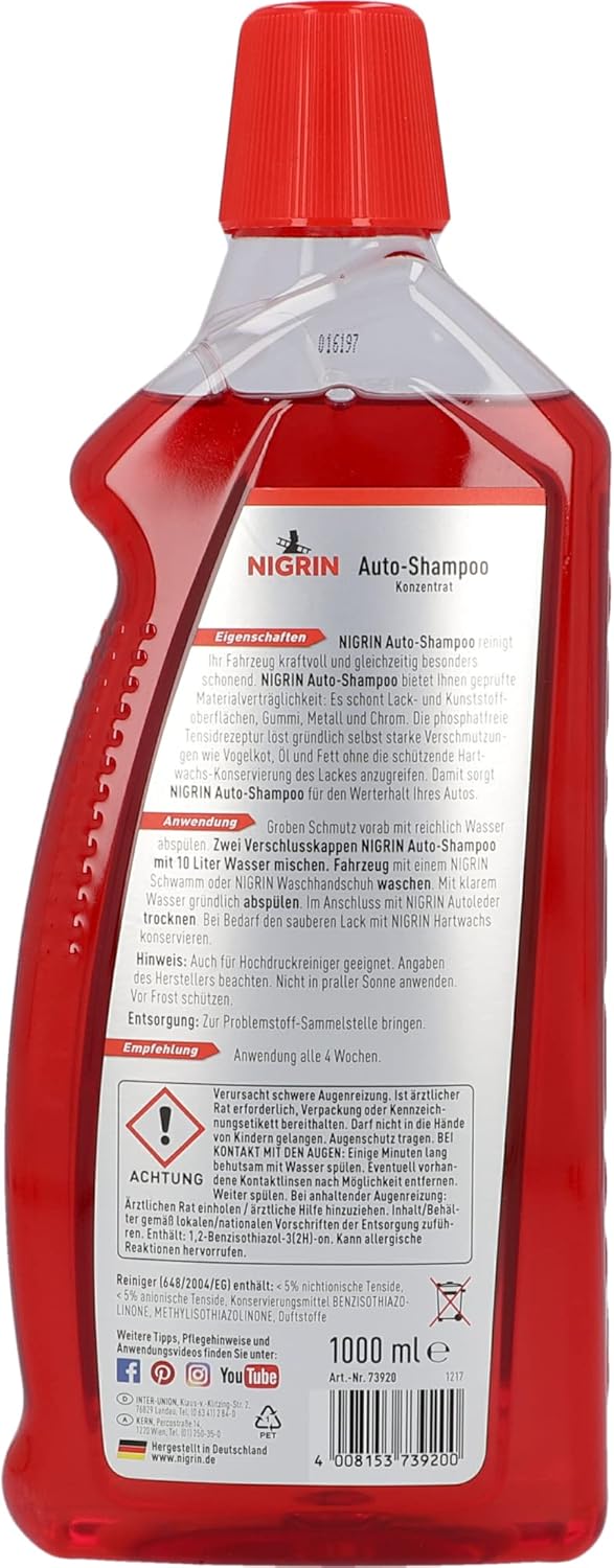 Thumbnail 5 de NIGRIN Autoshampoo Konzentrat 1 Liter – kraftvolle Reinigung, schonend für Lack & Kunststoffoberflächen