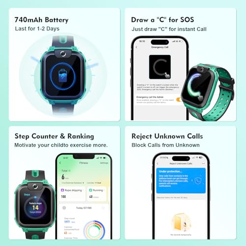 Thumbnail 6 de imoo Z1 Kids Smart Watch for Boys with GPS Tracker & Video Call, IPX8 Blue