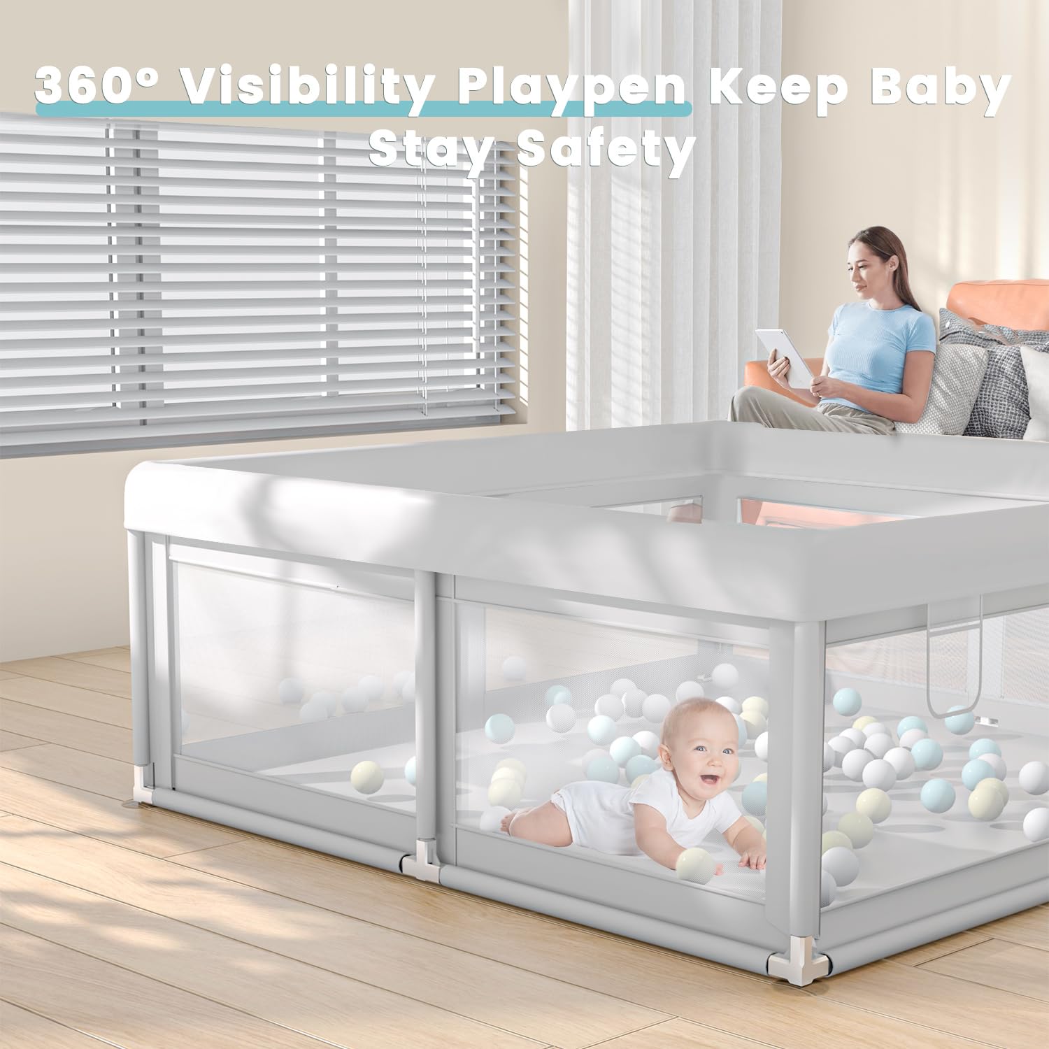 Detalle de Hiaksedt Baby Playpen 50x50 Inch