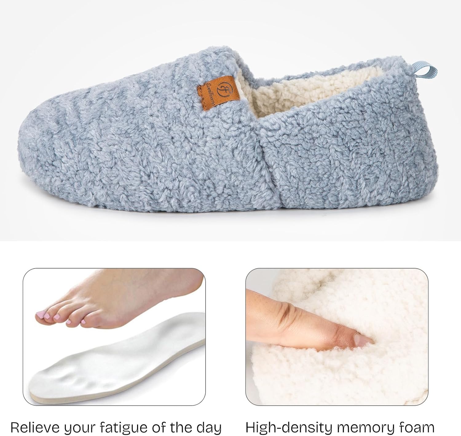 Detalle 2 de EverFoams Women’s Soft Curly Slippers memory foam