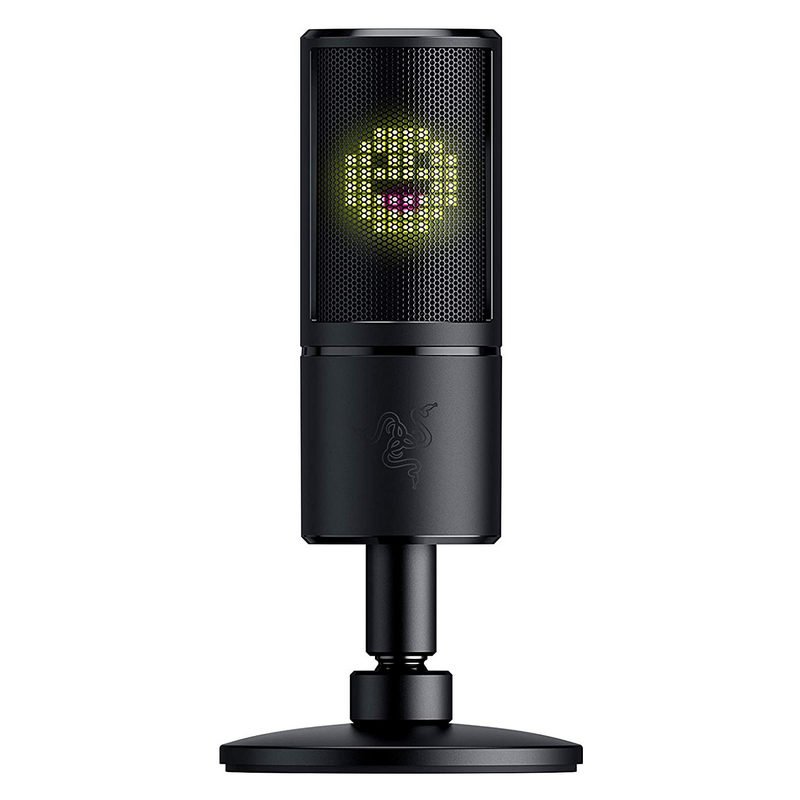 Detalle de Razer Seiren Emote: micrófono USB con pantalla LED de emoticonos para streamers