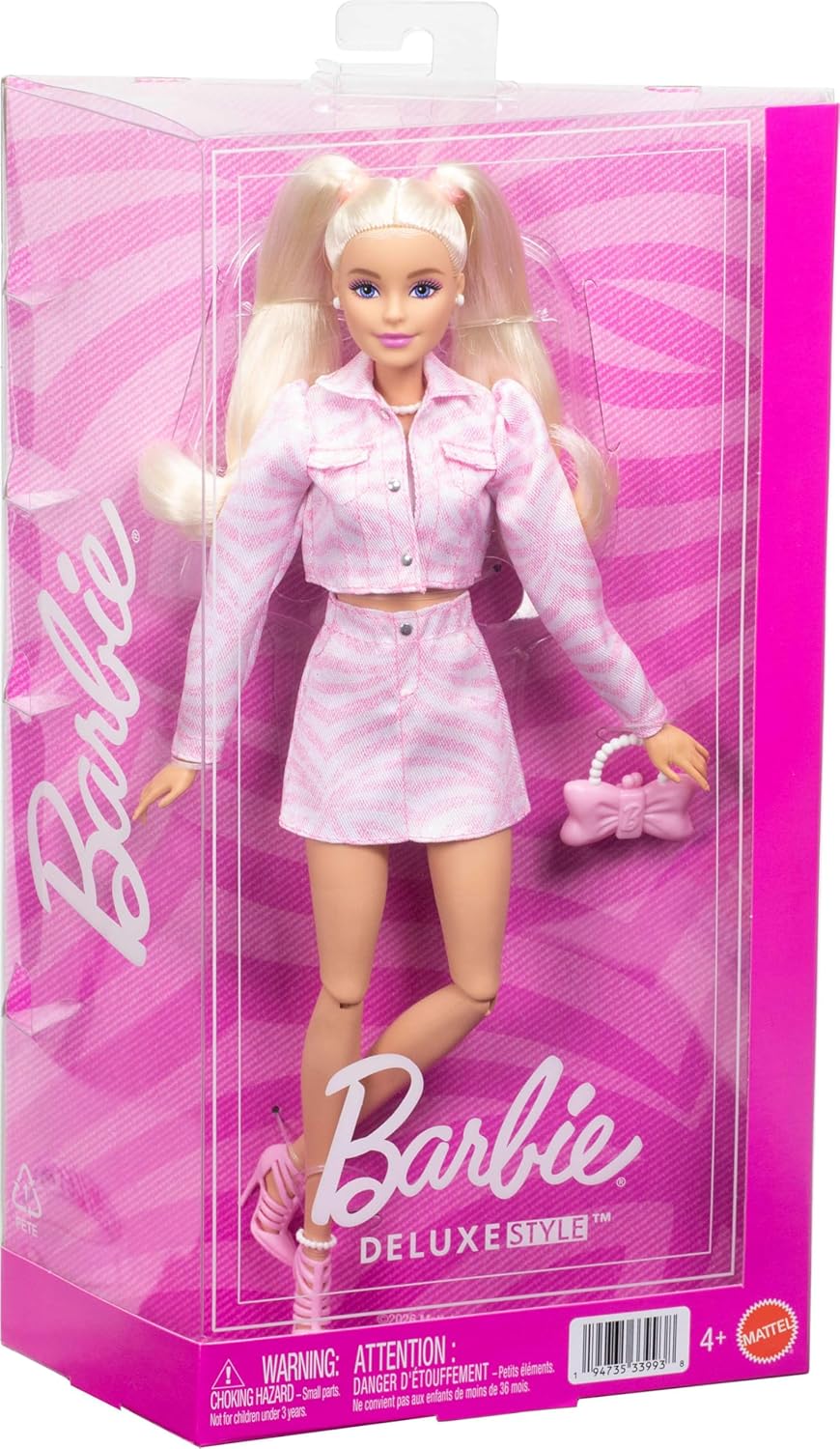 Thumbnail 5 de Barbie Deluxe Style-Puppe Nr. 9 im rosa Denim-Outfit (JJN69)