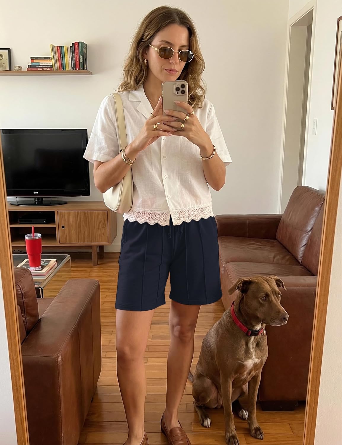 Thumbnail 3 de Uniexcosm Pantalon Short Femme Sport Jogging — Short Décontracté et Komfort Estival avec Poches