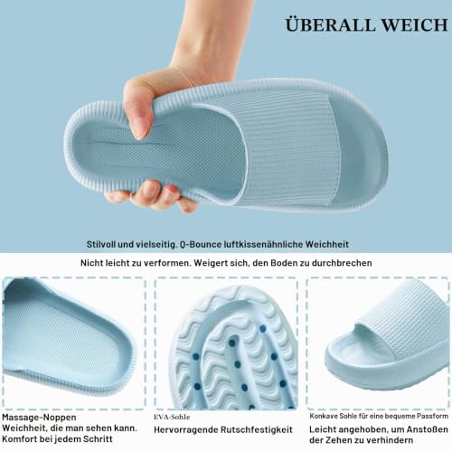 Thumbnail 6 de Calish Badeschuhe Herren/Damen Cozislides Cloudyzz – rutschfeste Hausschuhe aus EVA, Blau, 36-37 EU