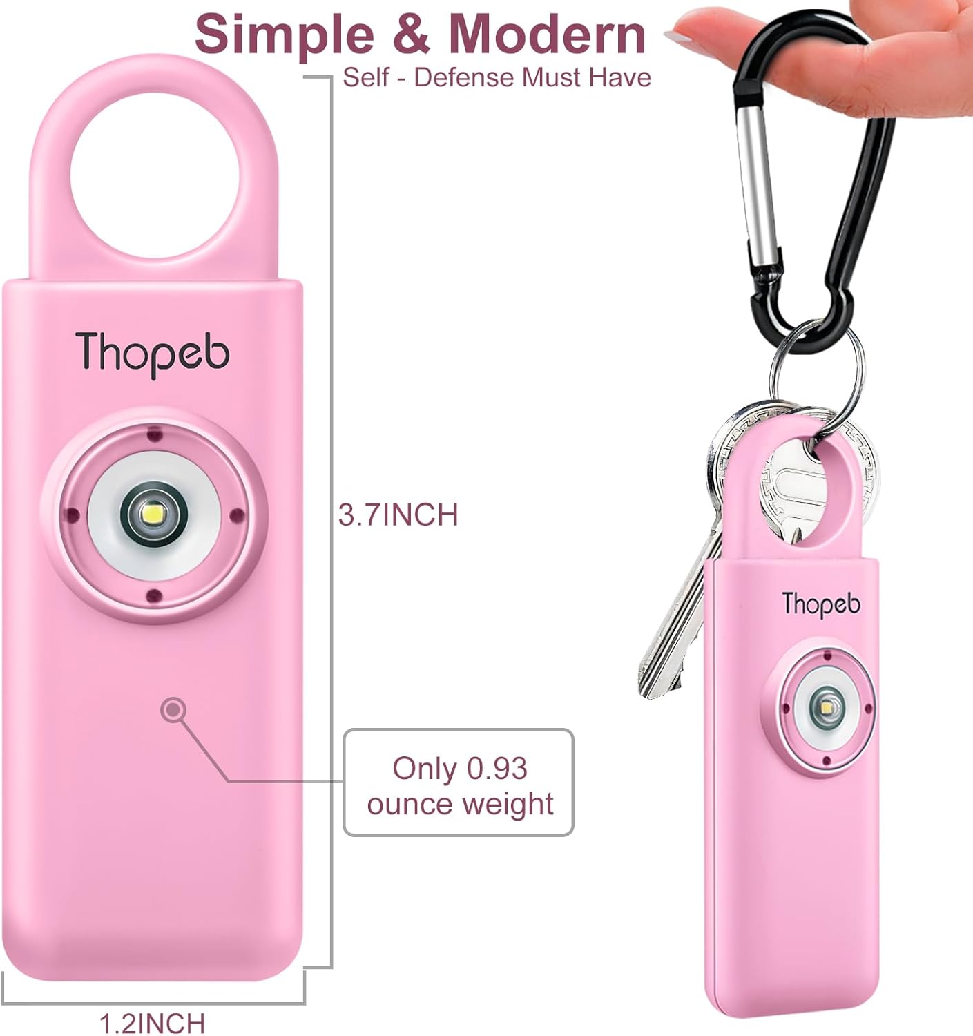 Thumbnail 6 de Der Original Persönlicher Alarm für Frauen – Selbstverteidigungs-Schlüsselanhänger mit 130 dB Sirene (Rosa)
