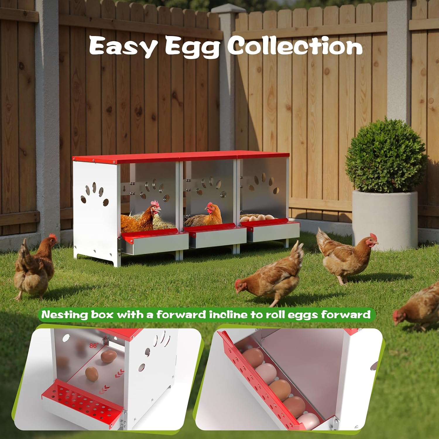 Detalle 2 de Chicken Nesting Box in Galvanized Steel