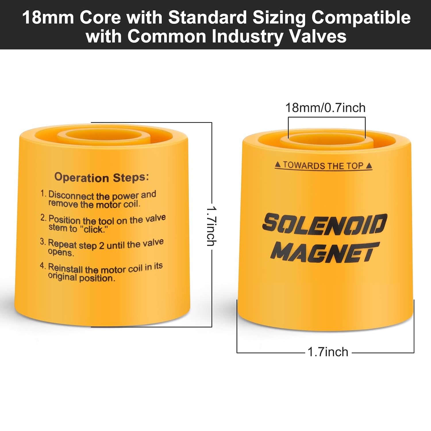 Detalle 2 de Runclimb #TLMKC 電磁弁用マグネットツール 18mm対応・2個セット・ABS製