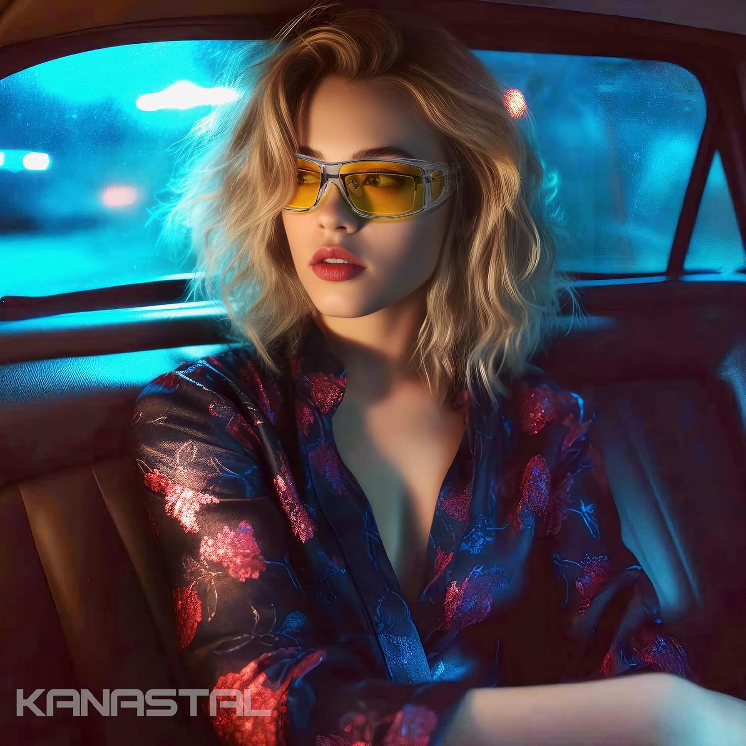 Detalle de KANASTAL Fit Over Sonnenbrille für Übergrößen – überziehbare, polarisierte UV400 Sonnenbrille (quadratisch, für Brillenträger)