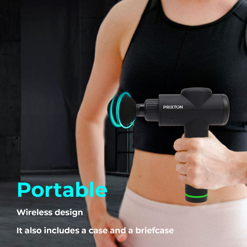 Detalle 2 de Prixton Xtreme Massage Gun Fit pistola de masaje 6 cabezales