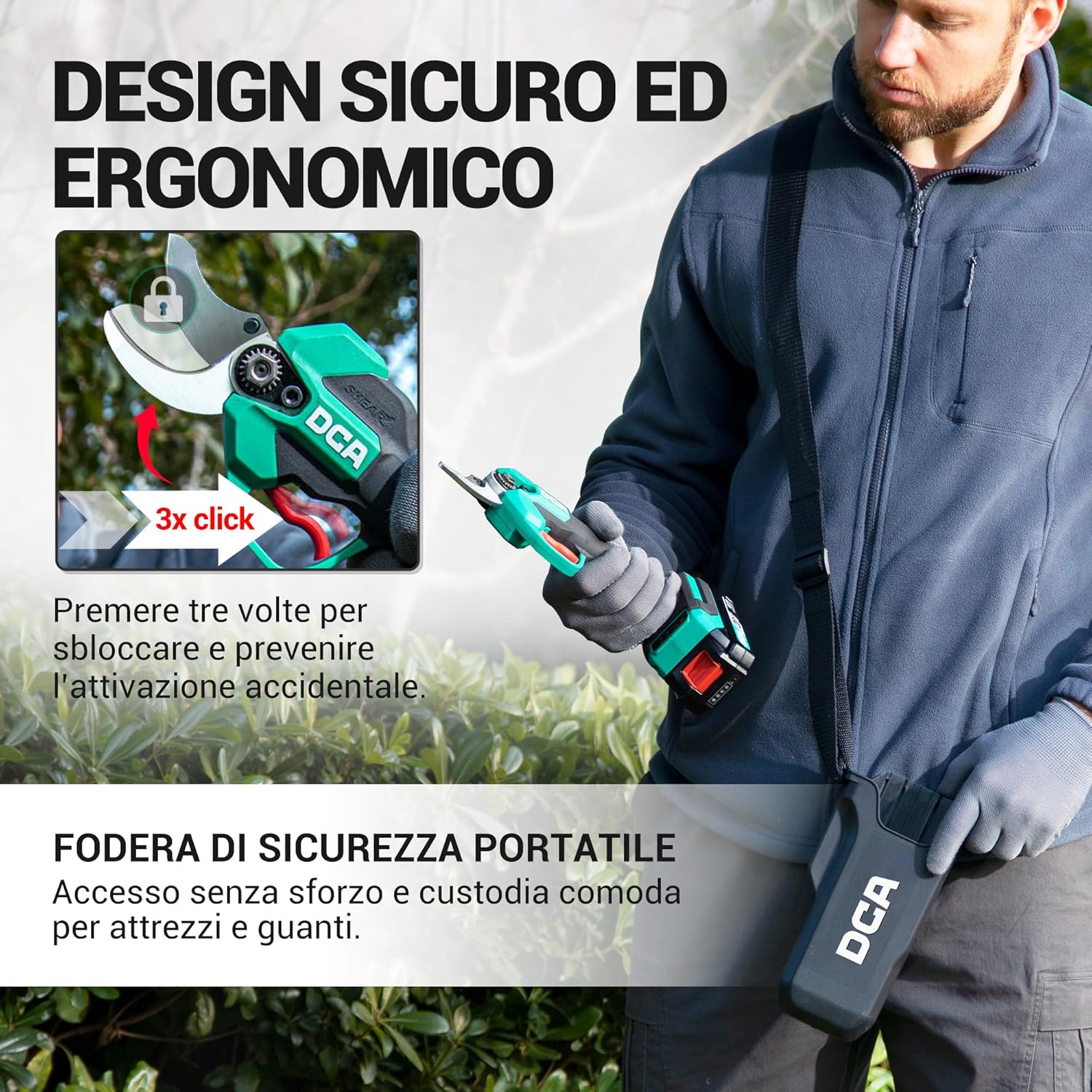 Thumbnail 2 de DCA Forbici portatili a batteria 20V brushless per potatura fino a 35 mm con lama SK5