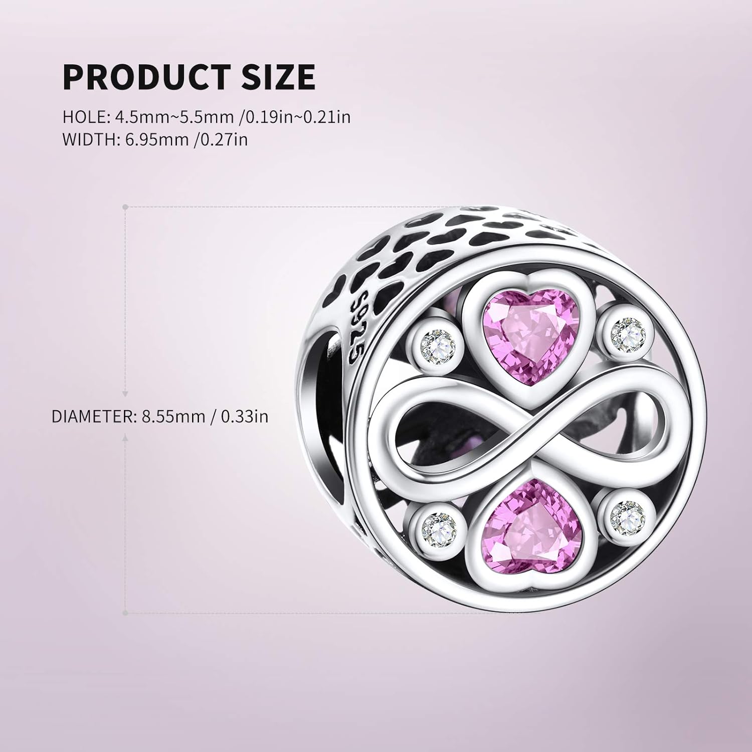 Thumbnail 2 de NINGAN Pendente in argento 925 “i love you” – ciondolo pendente per bracciali e collane, compatibile con Pandora, Trollbeads e altro