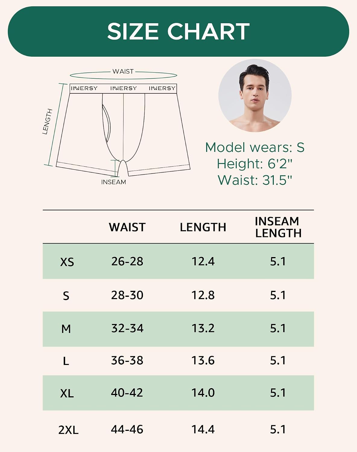 Detalle 2 de INNERSY Men’s Boxers Shorts Multipack (Cotton, Fly, Pack of 4)
